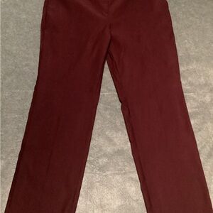 Rafaella Straight-Leg Stretch Pants in Burgundy. NWT.  C25